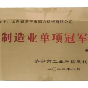 製造業單項冠 軍